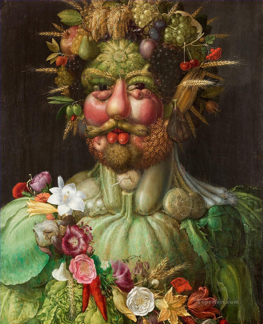 Rudolf II von Habsburg als Vertumnus Giuseppe Arcimboldo fantastische Ölgemälde
